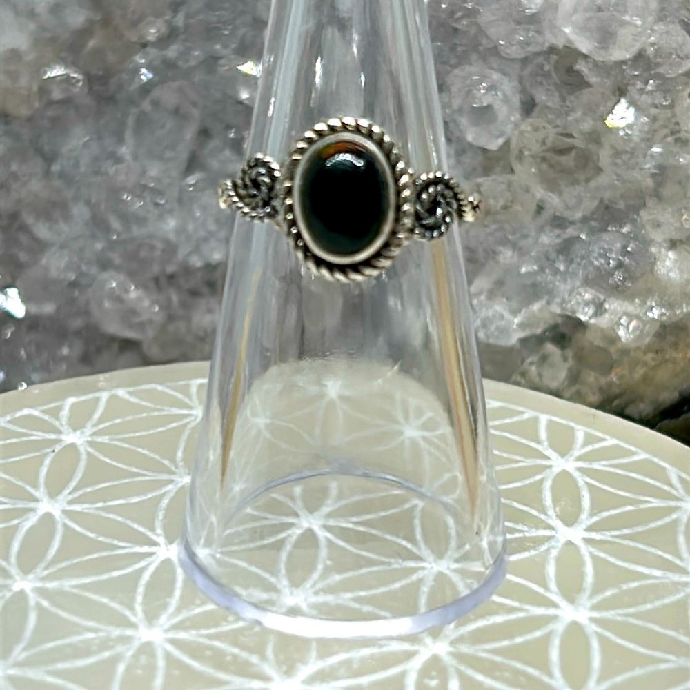 Black Opal ring 925
